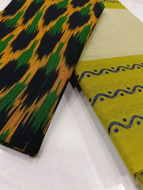 Chettinadu Cotton A02107 (Green&Blue) 